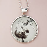 Cabochonkette Libelle mit Pusteblume