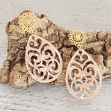 Ohrringe im Bohosil Tropfen roséfärbig