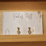 Goldene Herz-Ohrringe mit Zirkonia