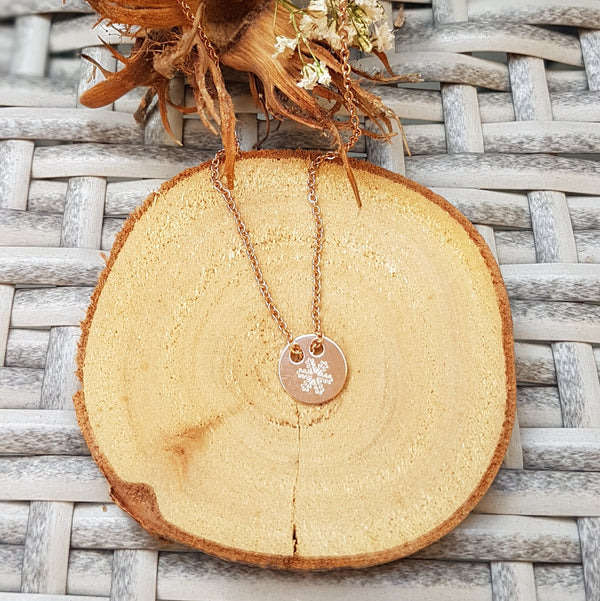 Kette Schneeflocke 925er Silber rosévergoldet