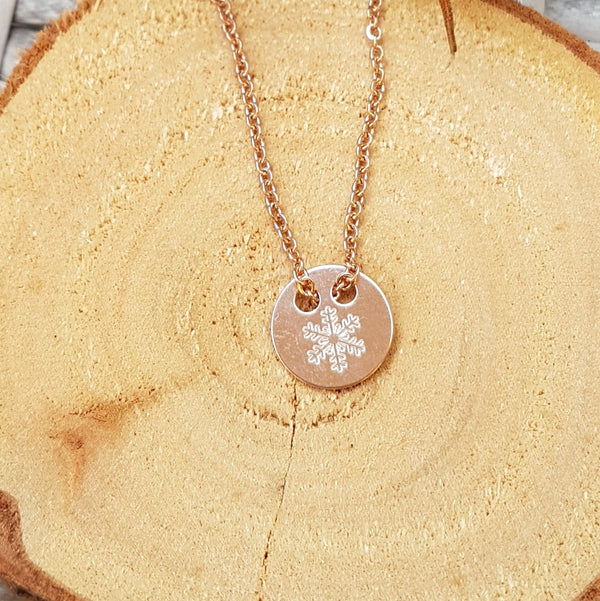 Kette Schneeflocke 925er Silber rosévergoldet